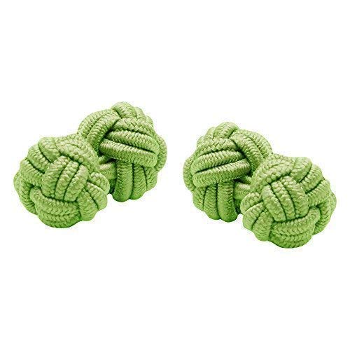 Classic Elastic Knot Cufflinks in Lime - Silk One Size - Gift Boxed - Novelty Cufflinks