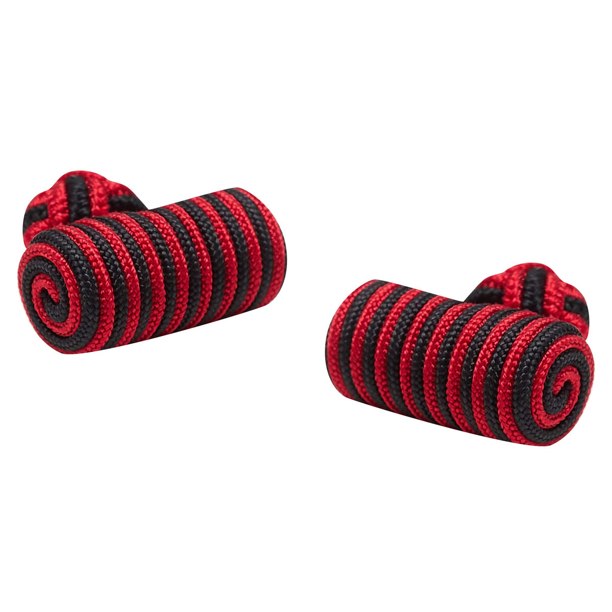 Silk Knot Cufflinks with a Barrel end - Extra Style - Choice of Colours - Cloth Red and Black - Shirt Accessory for Men - Gift for Him Birthday