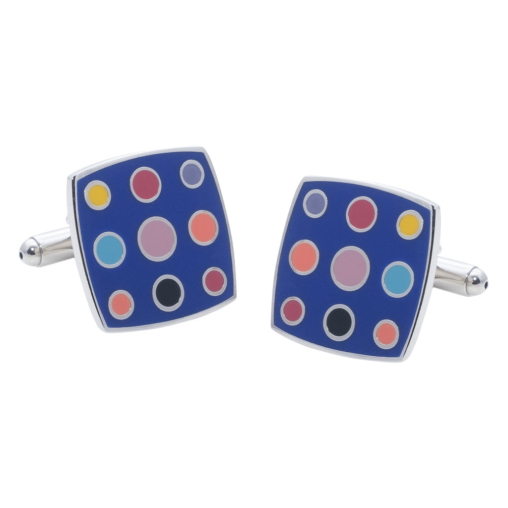 Designer Quadrilateral Multi Coloured Spot Cufflinks - Copper - Shirt Accessory for Men - Groom Cufflinks - Formal Shirt Cuff Links