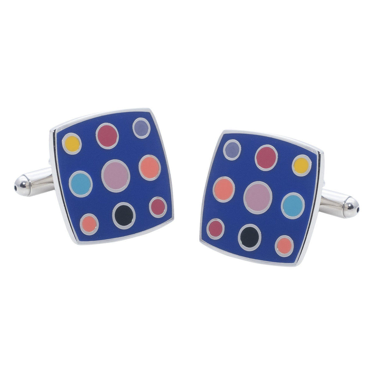 Designer Quadrilateral Multi Coloured Spot Cufflinks - Copper - Shirt Accessory for Men - Groom Cufflinks - Formal Shirt Cuff Links