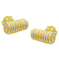 Silk Knot Cufflinks with a Barrel end - Extra Style - Choice of Colours - Cloth Yellow - Novelty Gift for Him - Mens Cuff Links - Shirt Accessories Men