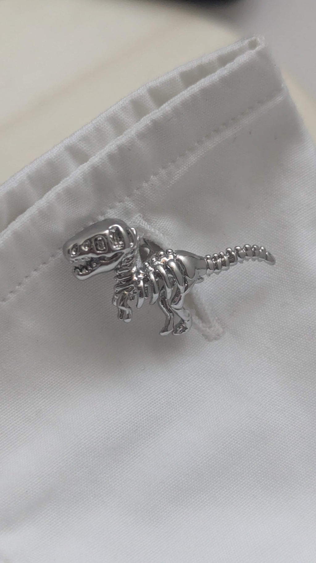 Silver, Gold, or Mixed Dinosaur Cufflinks - Alloy Steel MultiColour - Shirt Accessory for Men - Novelty Cufflinks - Mens Cuff Links