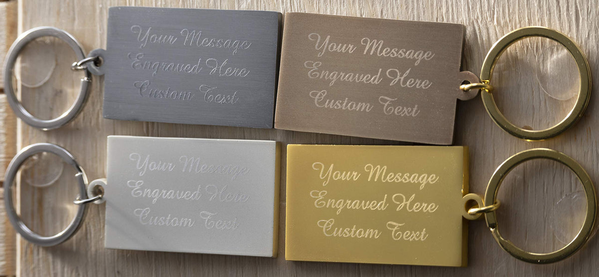 Custom Engraved Keychain - I love you to the Moon and Back - With a custom message on the back - Steel Grey - Standard - Personalised Keepsake