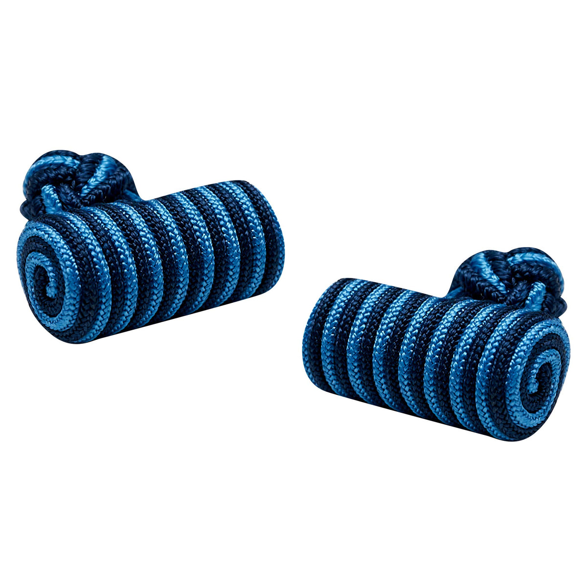 Silk Knot Cufflinks with a Barrel end - Extra Style - Choice of Colours - Cloth Navy and Blue - Novelty Gift for Him - Mens Cuff Links - Fathers Day Gift for Dad