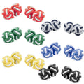 Striped Silk Knot Cufflinks 6 Different Coloured Pairs with Alligator Affect Skin Box - Fabric - Keeps Collars Crisp - Collar Stiffeners Set