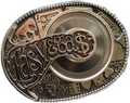 Casino Belt Buckle with Spinning Roulette Wheel