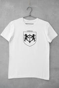 Carroll family crest printed on a white cotton T-shirt