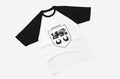 Kavanagh family crest raglan T-shirt in black and white