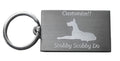 Great Dane engraved on a brushed steel keyring