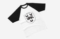 Dillon family crest raglan T-shirt in black and white