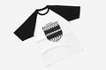 Nugent family crest raglan T-shirt in black and white