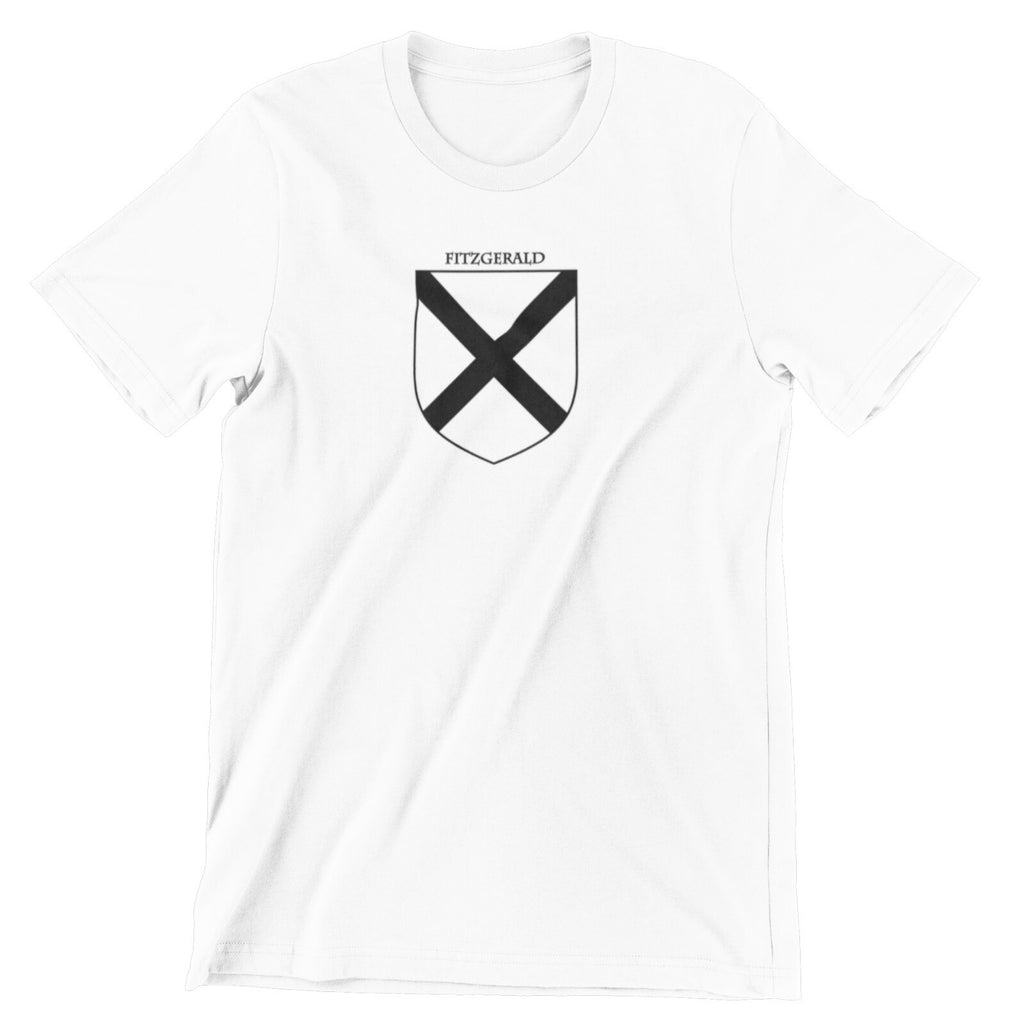 FitzGerald family crest printed on a white cotton T-shirt