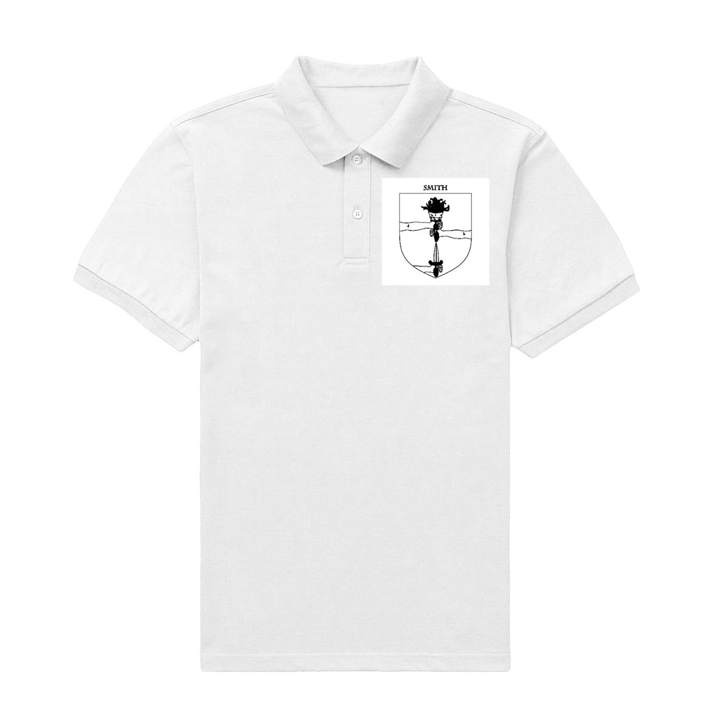 Smith family crest printed on a white cotton T-shirt