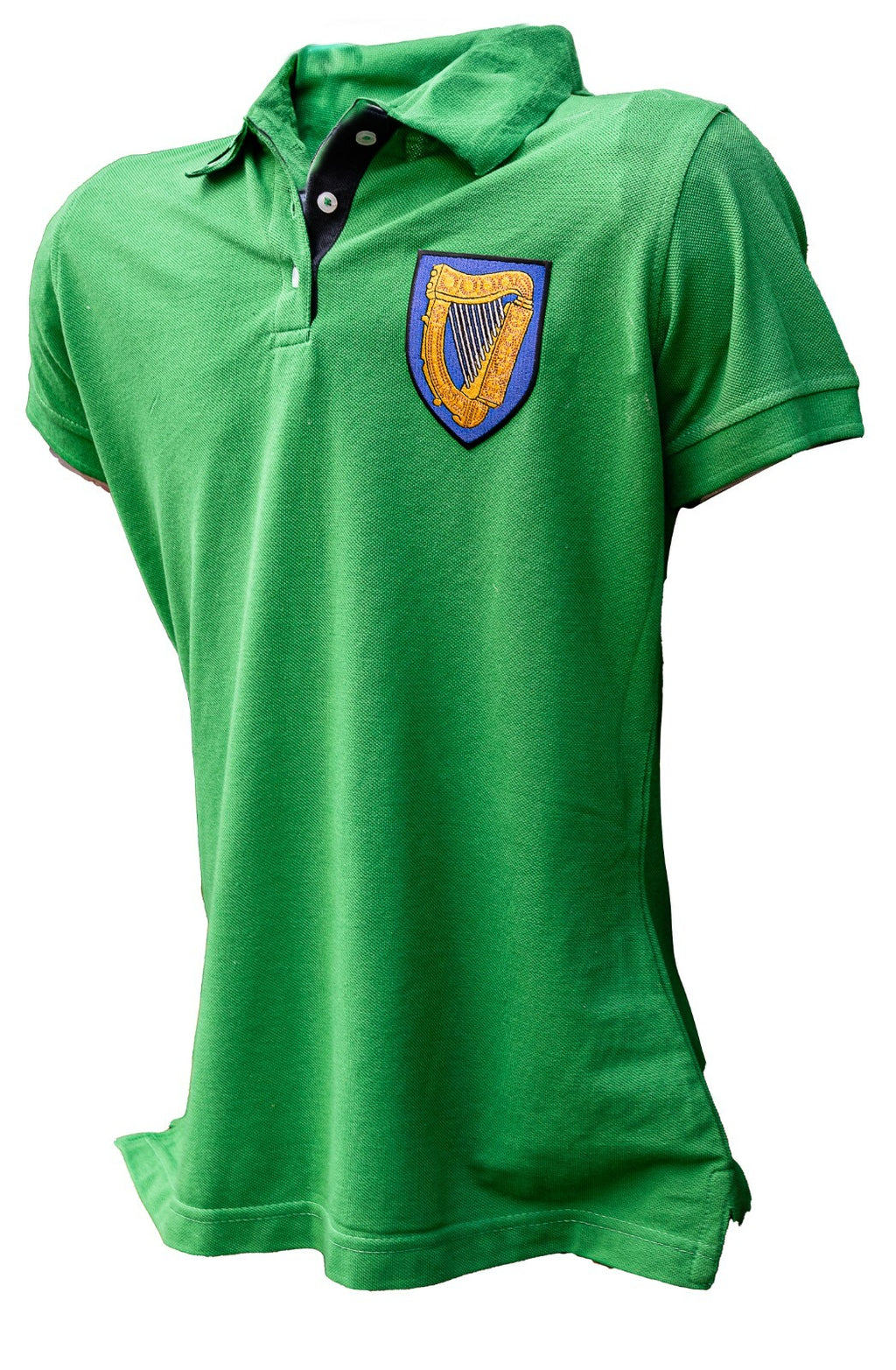 Cotton polo shirt with the Irish coat of arms harp badge embroidered on the chest – view 5