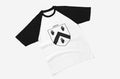 O'Byrne family crest raglan T-shirt in black and white