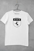 Doherty family crest printed on a white cotton T-shirt