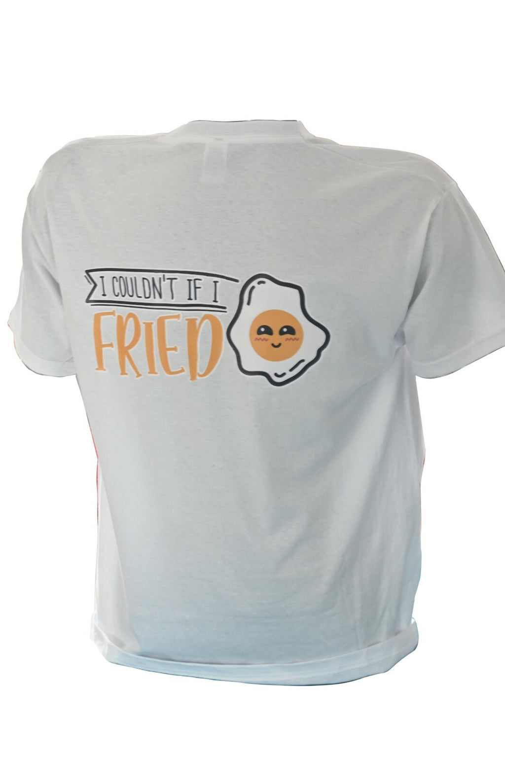 White T-shirt printed with Don't Go Bacon My Heart and a rasher of bacon in sunglasses – view 3