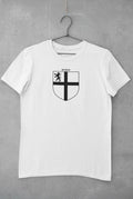 Burke family crest printed on a white cotton T-shirt