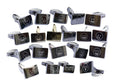 Stainless steel cufflinks engraved with emoji faces