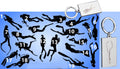 Stainless steel keyring engraved with a scuba diver design