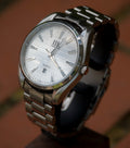 Stainless steel men's watch with a personalised engraving on the case back