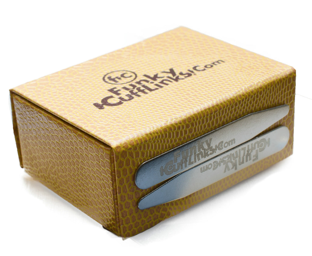 Stainless steel cufflinks with four crystals and a brushed panel for engraving – view 3