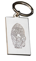 Leopard engraved on a metal keyring by Colonel Fogg