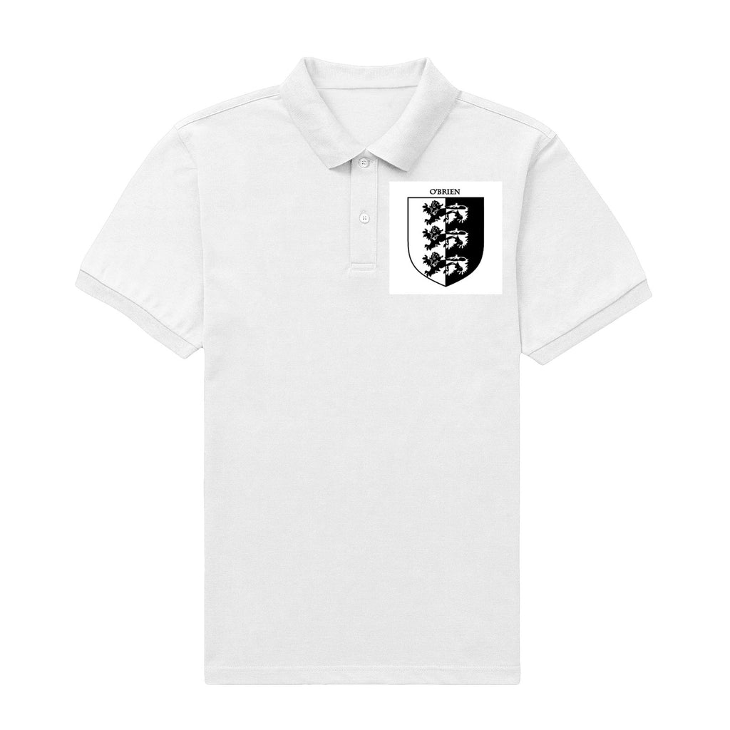 O'Brien family crest printed on a white cotton T-shirt