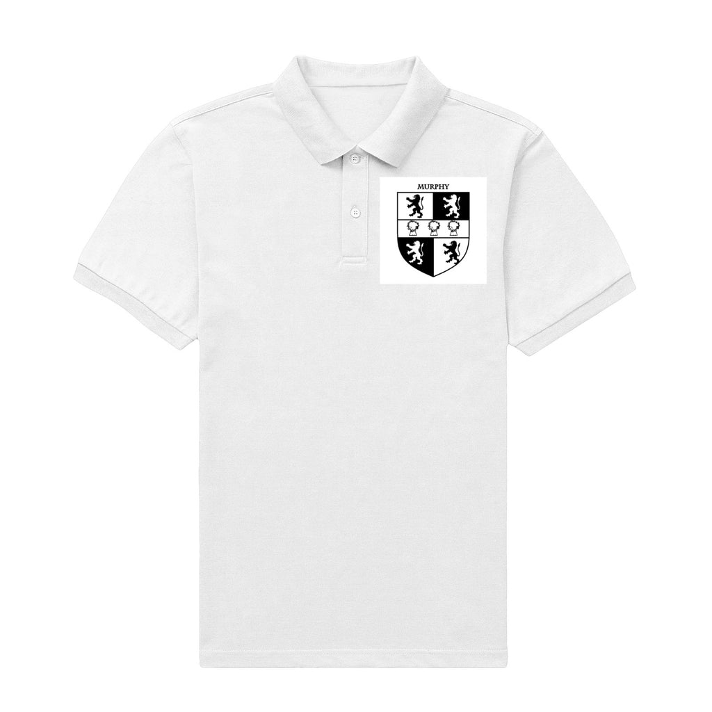 Murphy family crest printed on a white cotton T-shirt