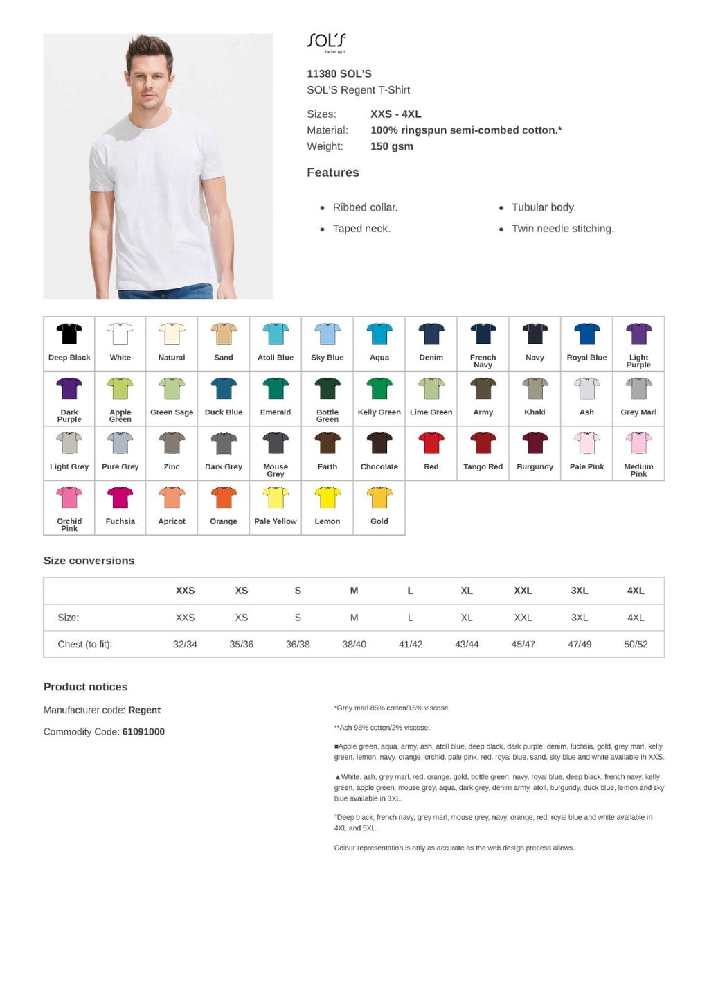 Ash grey T-shirt with sparkling crystal shamrocks front and back – view 5